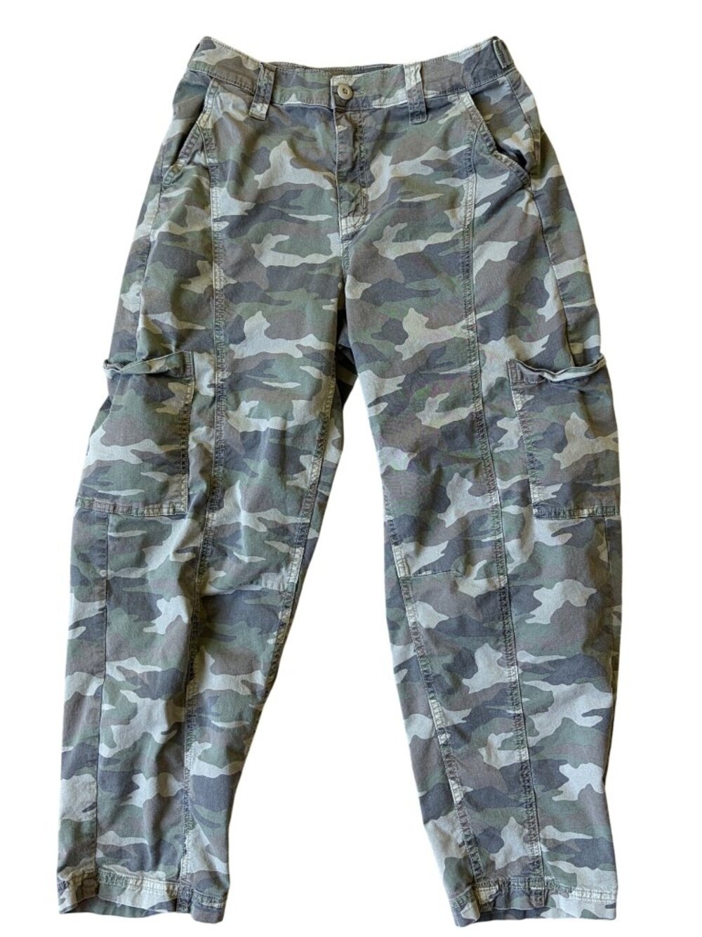 American Eagle Barrel Camouflage Cargo Pants Womens 2 Green Gorpcore 90s Grunge